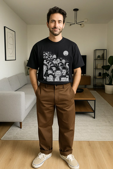 jewish T-shirts black and white chaplin